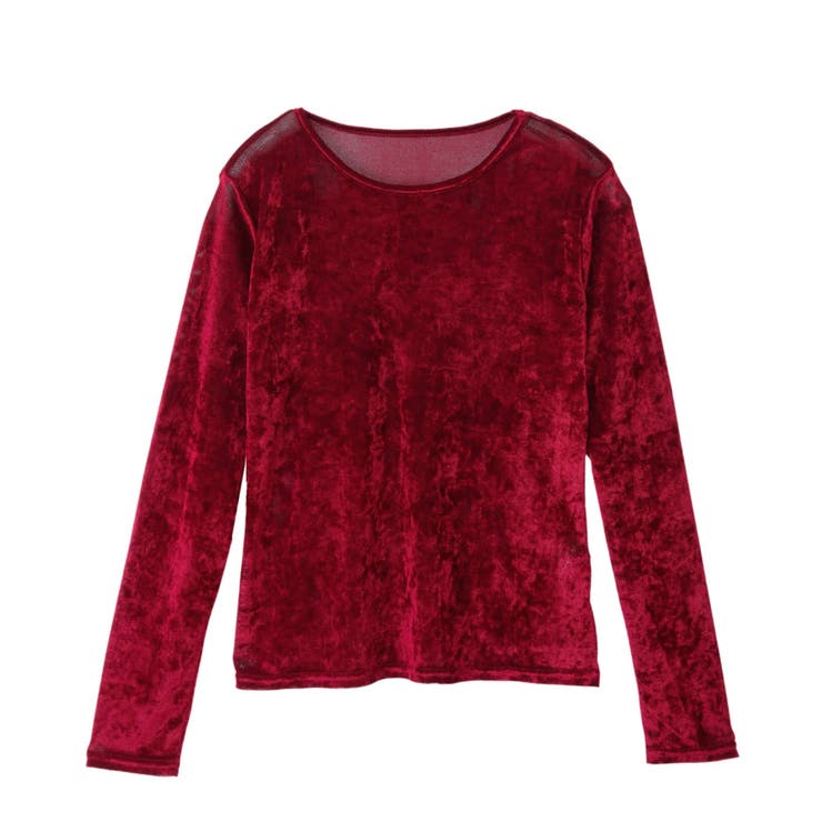 シアー ベロア クルーネック ロングスリーブ トップス | Ada. | 詳細画像40 