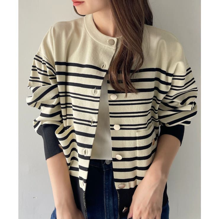 ワンタン Eclat one】アソート 金ボタン ニットカーディガン[品番：ORGW0009040