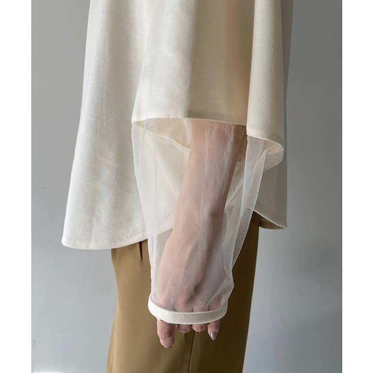 【Eclat one】シアー ドッキング ランタンスリーブ ブラウス | Eclat one | 詳細画像27 