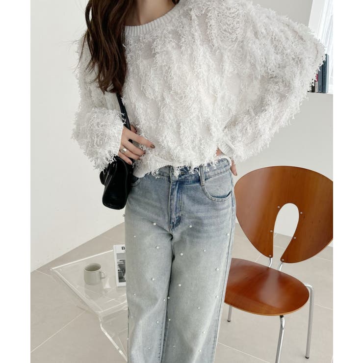 【Eclat one】 クルーネック フェザー ニット | Eclat one | 詳細画像9 