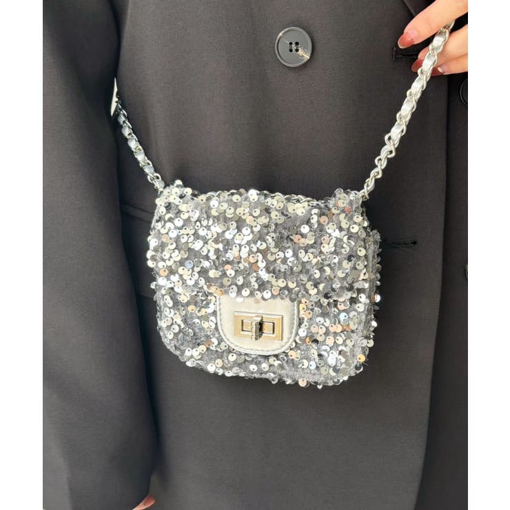 スパンコール ショルダー ミニバッグ[品番：ORGW0009077]｜Ada