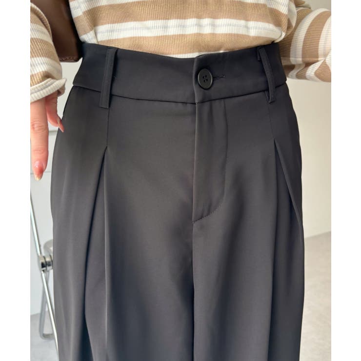美脚シルエット】 センタータックワイド スラックスパンツ[品番