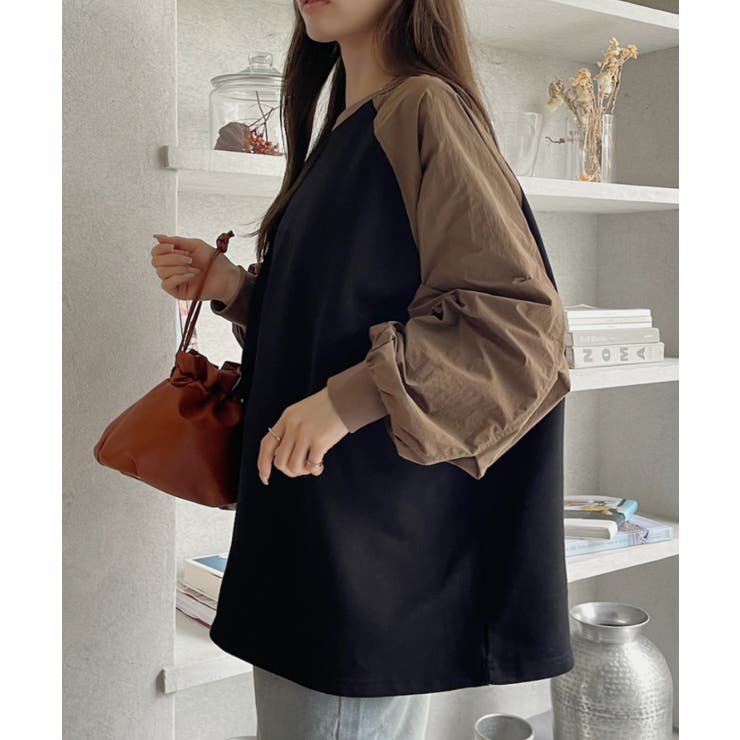 【Eclat one】ナイロン 裏毛ドッキング 2WAY デザインスウェット | Eclat one | 詳細画像17 