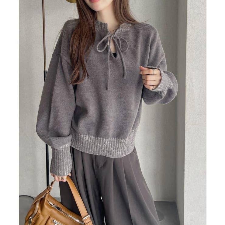 IENA イエナバックリボンニット ベージュ