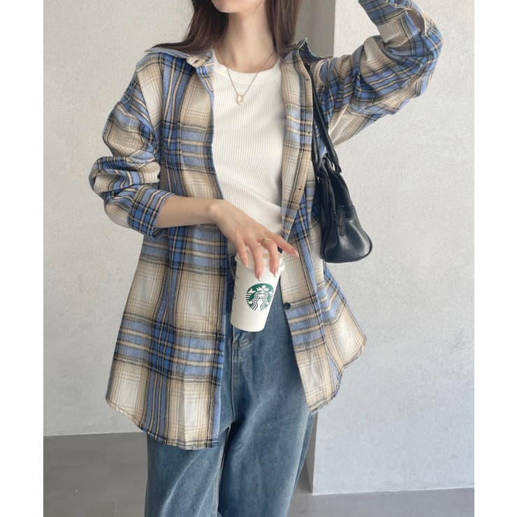 ader error ピンク チェックシャツ