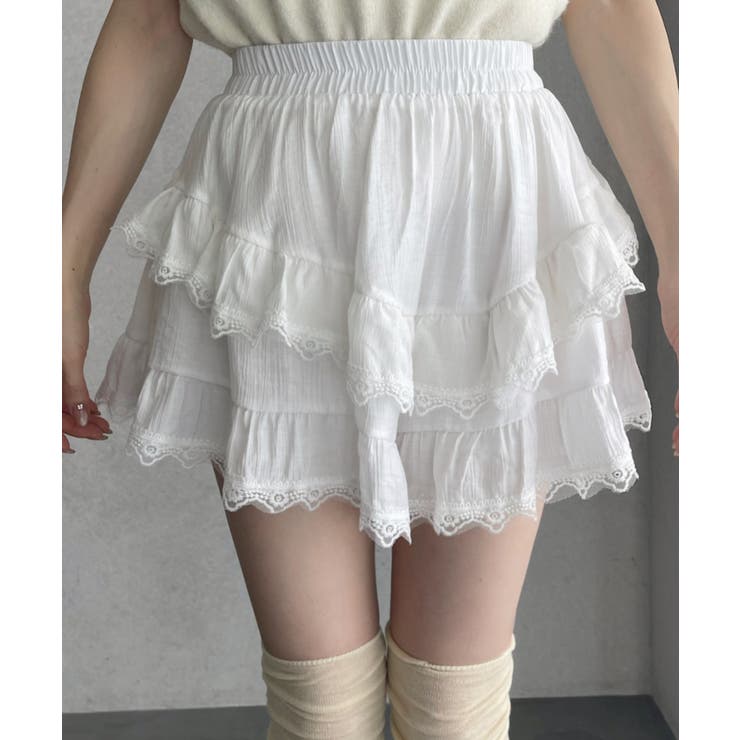 Lovilyn（ラヴィリン）の「-5kg三段フリルミニスカート(パンツ