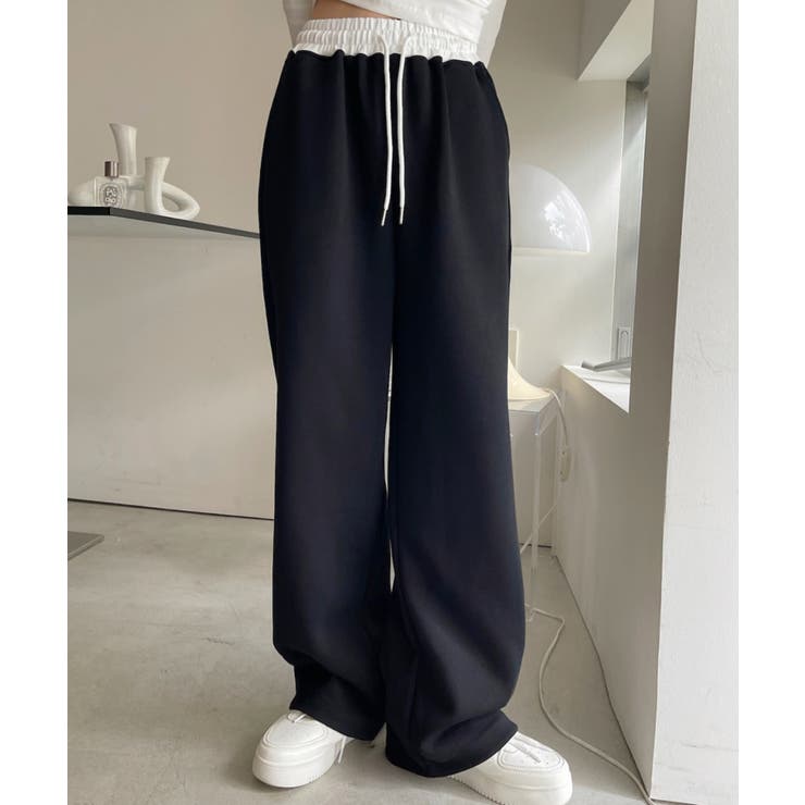 ウエストレイヤードデザイン スウェットパンツ[品番