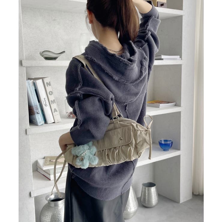 グランジ風 オーバーサイズ フーディー ニット | Ada. | 詳細画像18 