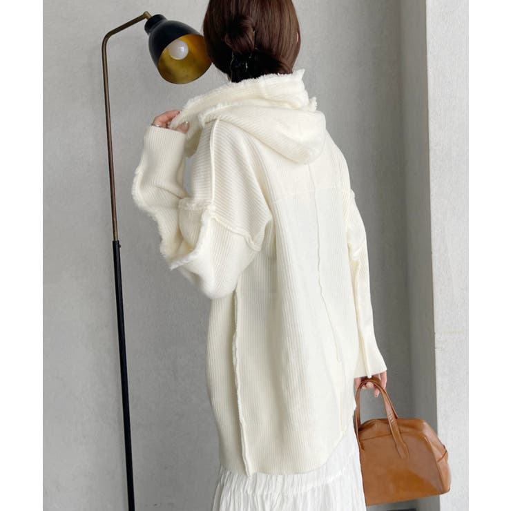 グランジ風 オーバーサイズ フーディー ニット | Ada. | 詳細画像23 