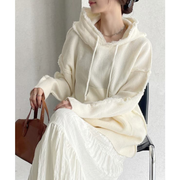 グランジ風 オーバーサイズ フーディー ニット | Ada. | 詳細画像25 