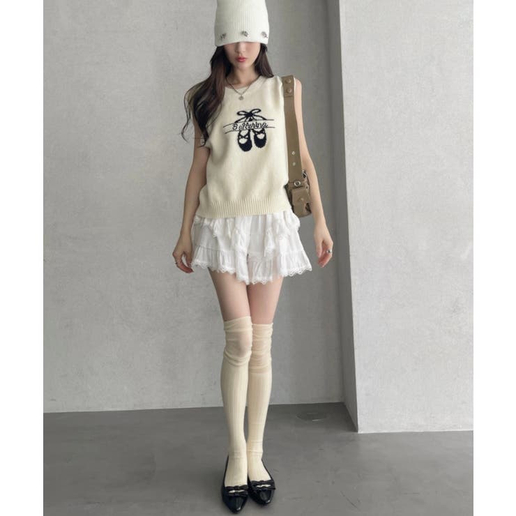 バレエコア ニット ベスト プルオーバー[品番：ORGW0009128]｜Ada