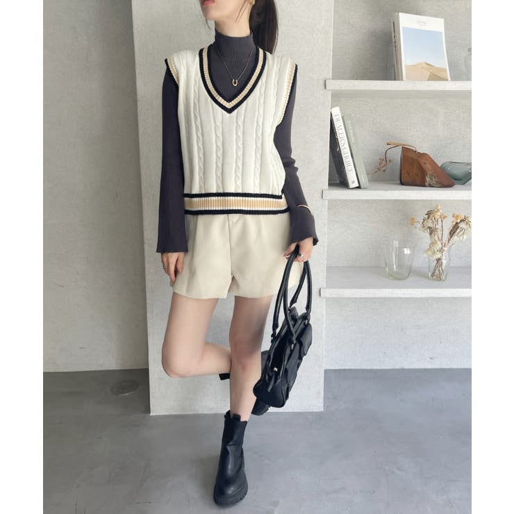 レア品 90s   チルデンニットベスト ケーブル編み 楽天市場】90s □ トミーヒルフィガー Vネック チルデン