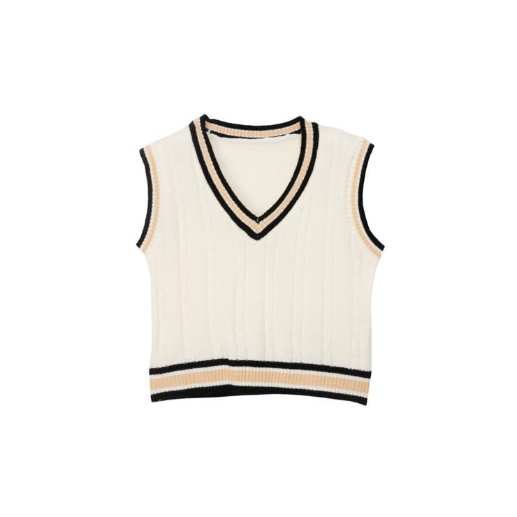 ケーブル編み チルデンニットベスト | Ada. | 詳細画像32 