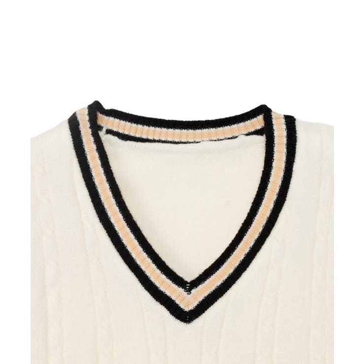 ケーブル編み チルデンニットベスト | Ada. | 詳細画像33 