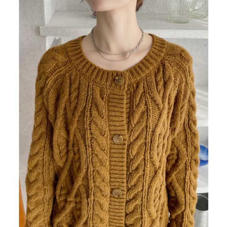 前後2WAY ケーブル フリンジ オーバーサイズ カーディガン | Ada. | 詳細画像12 