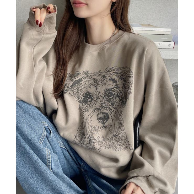 PHEENY ベージュ オーバーサイズスウェット PHEENY ベージュ オーバーサイズスウェット