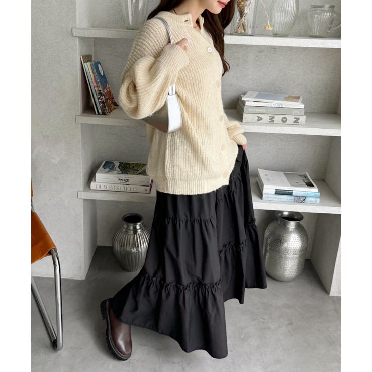 ふんわり モヘアタッチ メランジニット オーバーサイズ