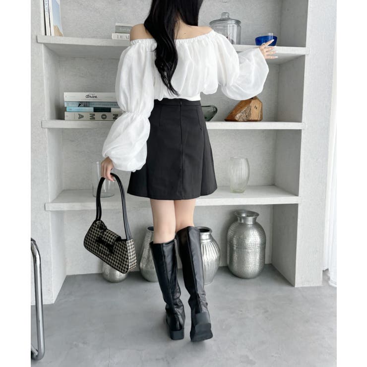 金ボタン ハイウエスト プリーツミニスカート | Ada. | 詳細画像14 