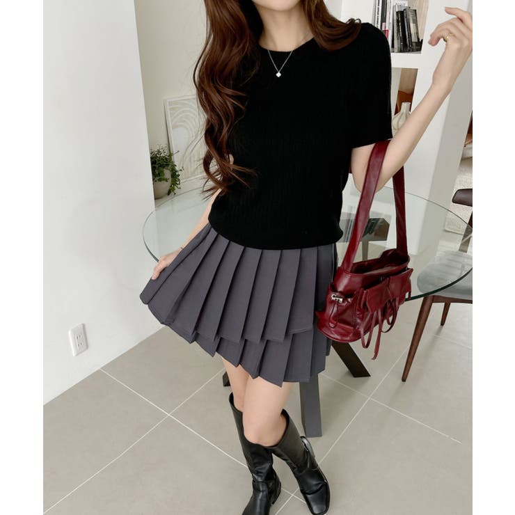 ケーブル デザイン ニット半袖 | Ada. | 詳細画像24 