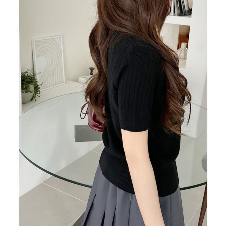 ケーブル デザイン ニット半袖 | Ada. | 詳細画像28 