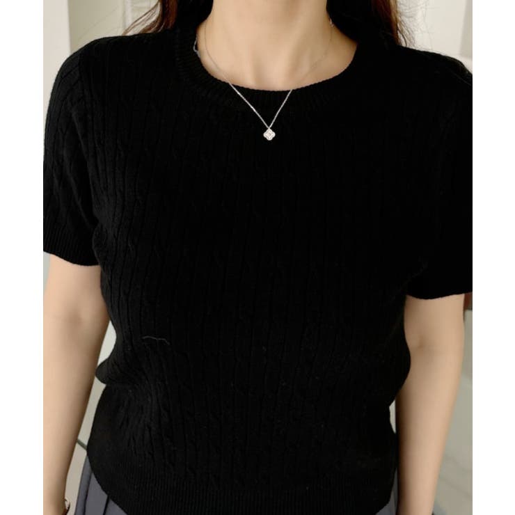 ケーブル デザイン ニット半袖 | Ada. | 詳細画像33 