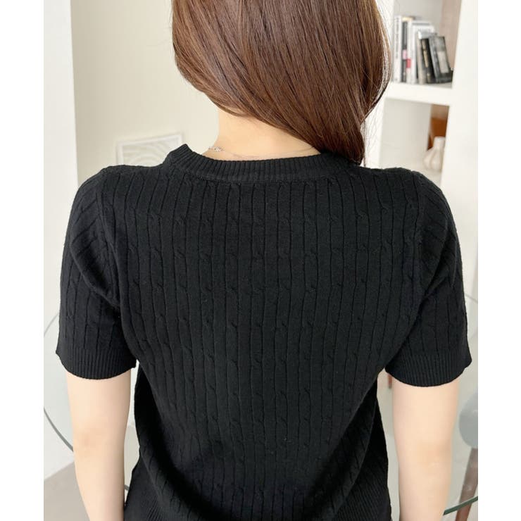 ケーブル デザイン ニット半袖 | Ada. | 詳細画像35 