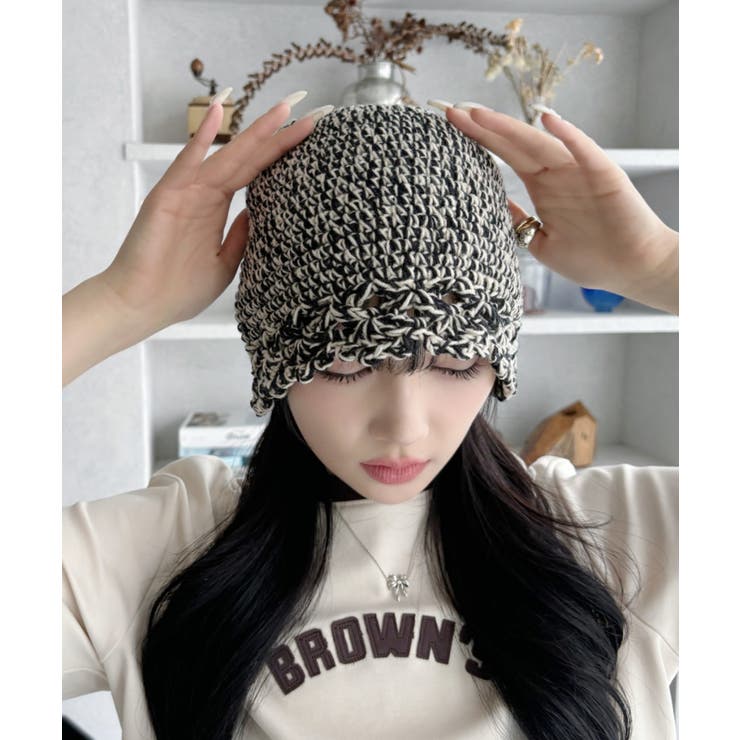 クロシェ レース ニット ビーニー バブーシュカ | Ada. | 詳細画像6 