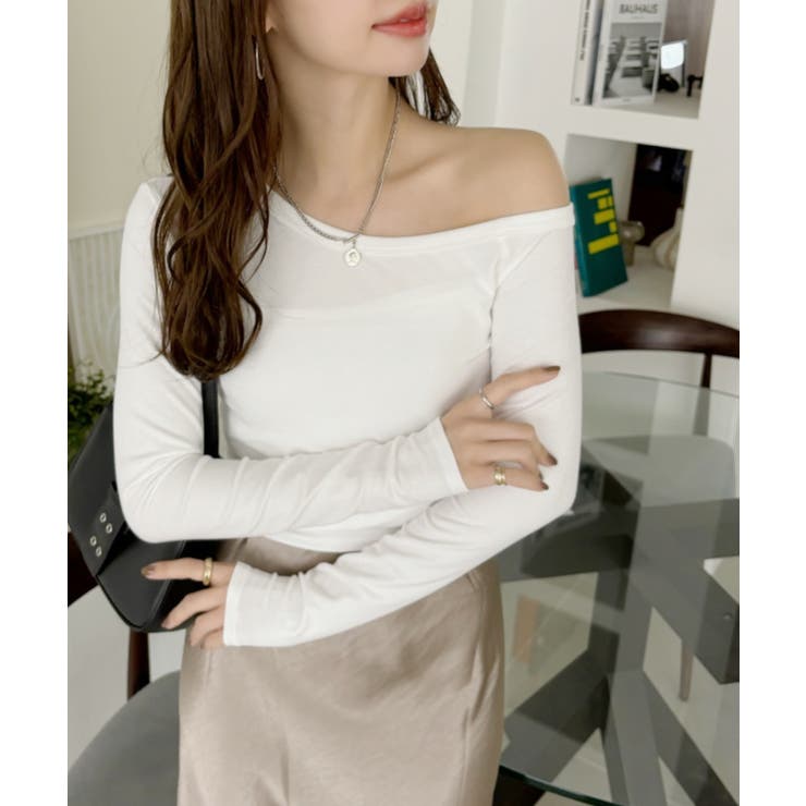 ワンショル デザイン クロップド 長袖 カットソー | Ada. | 詳細画像13 