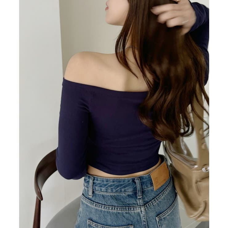 ワンショル デザイン クロップド 長袖 カットソー | Ada. | 詳細画像23 