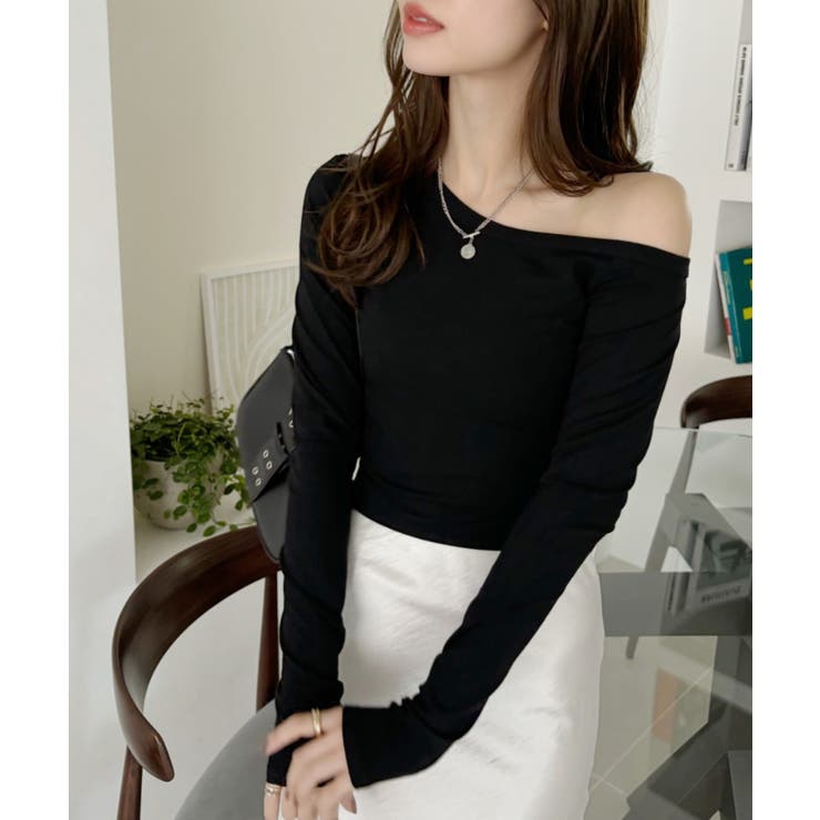 ワンショル デザイン クロップド 長袖 カットソー | Ada. | 詳細画像28 