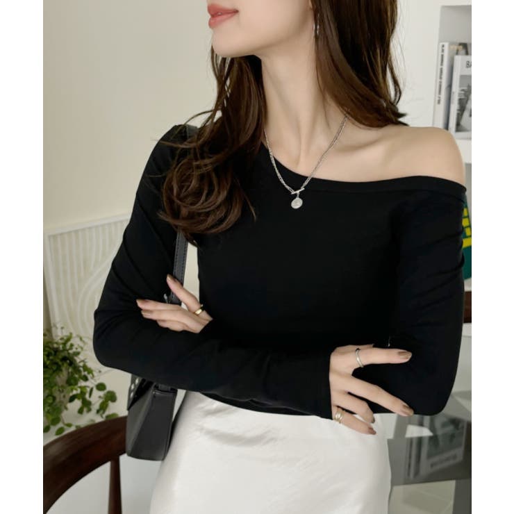 ワンショル デザイン クロップド 長袖 カットソー | Ada. | 詳細画像29 