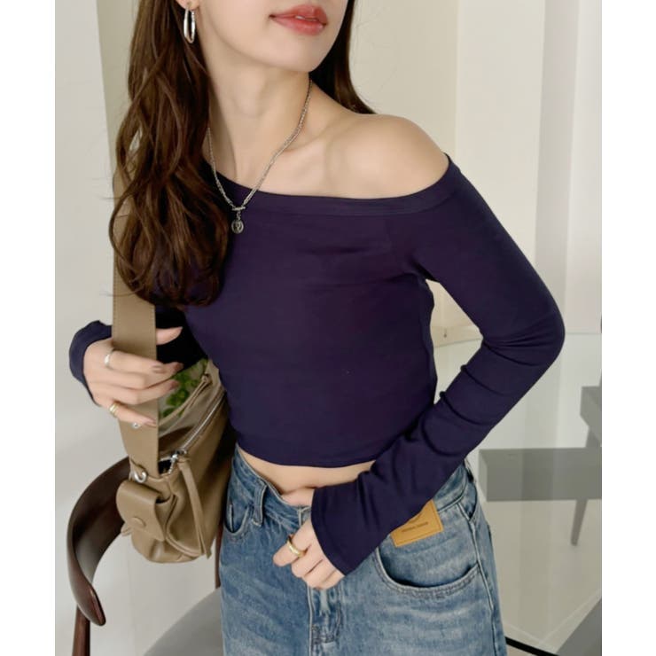 ワンショル デザイン クロップド 長袖 カットソー | Ada. | 詳細画像32 