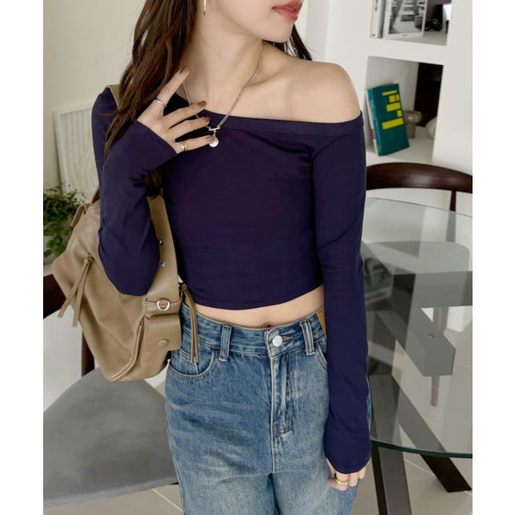 ワンショル デザイン クロップド 長袖 カットソー | Ada. | 詳細画像33 