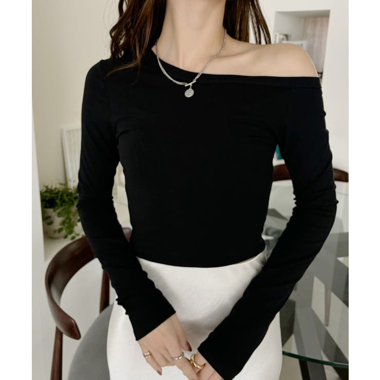 ワンショル デザイン クロップド 長袖 カットソー | Ada. | 詳細画像36 