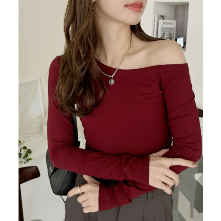 ワンショル デザイン クロップド 長袖 カットソー | Ada. | 詳細画像6 