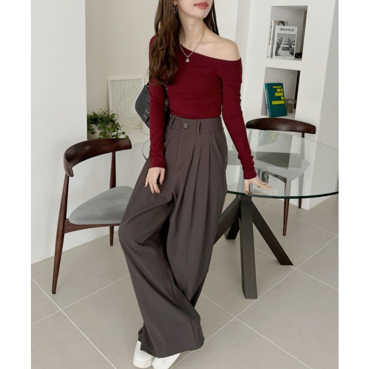 ワンショル デザイン クロップド 長袖 カットソー | Ada. | 詳細画像9 