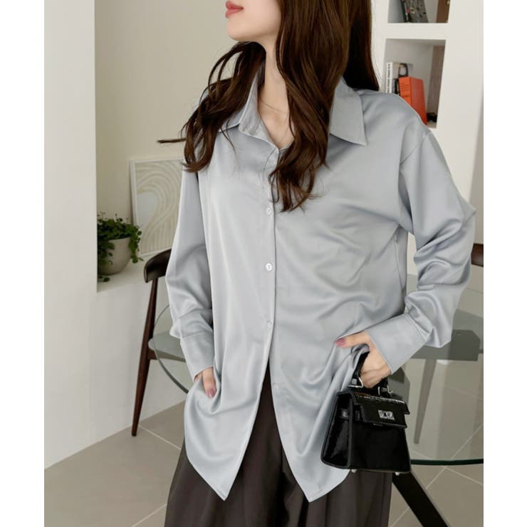 ベーシック ゆる サテン ブラウス | Ada. | 詳細画像4 