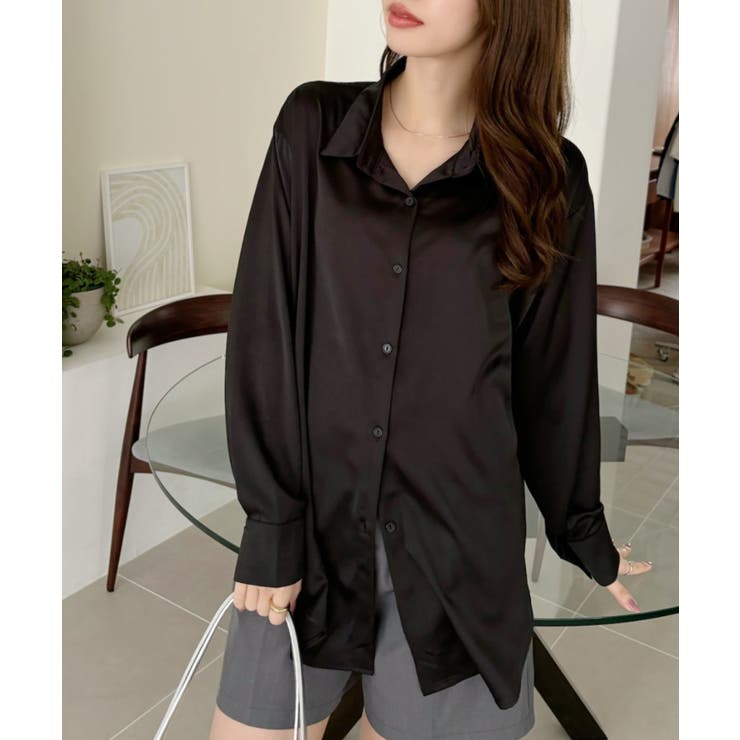 ベーシック ゆる サテン ブラウス | Ada. | 詳細画像9 