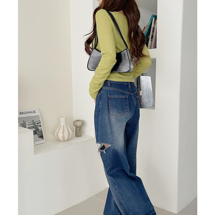 ホルターネック風 ドッキングレイヤード サイドシャーリング シアーカットソー | Ada. | 詳細画像21 