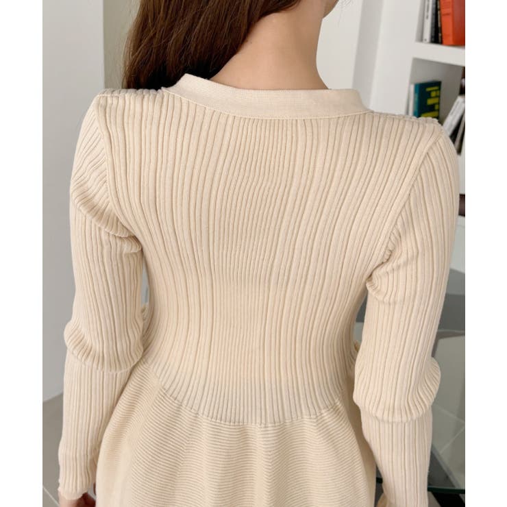 ブラーミン ワイドリブカーディガン レディース ライトベージュ【中古