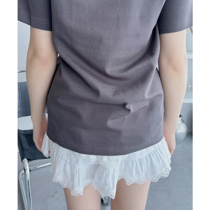 リボン ワンポイント 刺繍 半袖 Tシャツ | Ada. | 詳細画像25 