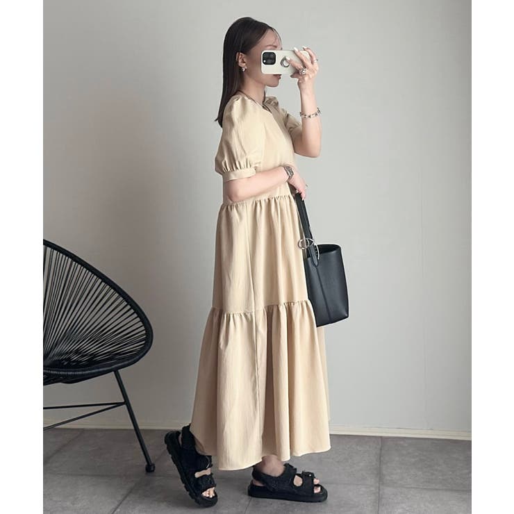 パフスリーブ ティアードワンピース[品番：ORGW0000366]｜Ada.（エイダ