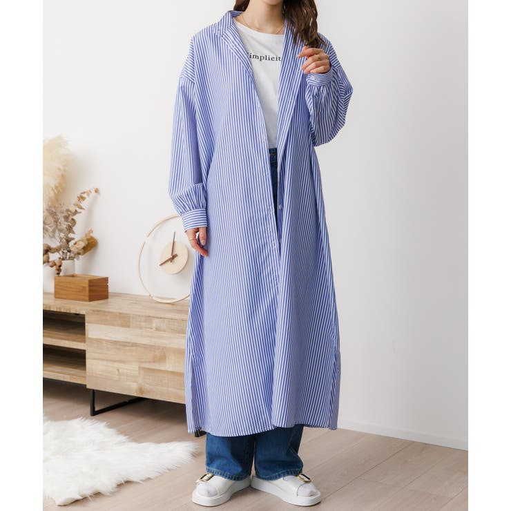 新品未使用　今期ヤマダヤ　Ample ペイントタッチストライプシャツワンピース 楽天市場】ストライプ柄 シャツワンピース ワンピース