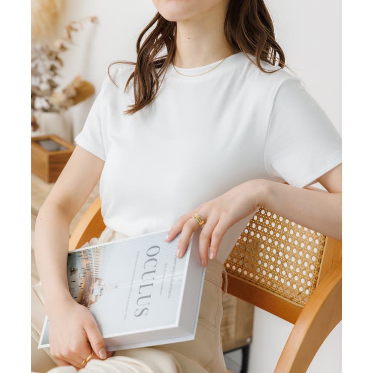 シンプルコンパクトTシャツ ベーシック クルーネック[品番