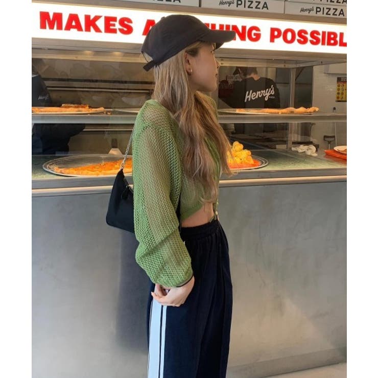 メッシュクロップドカーディガン ショート丈 長袖 | Ada. | 詳細画像24 