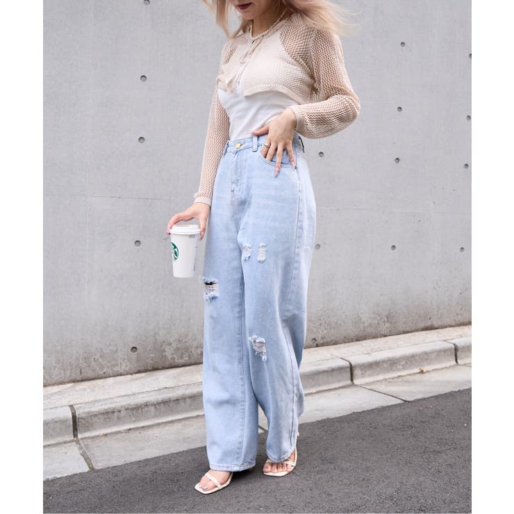 メッシュクロップドカーディガン ショート丈 長袖 | Ada. | 詳細画像40 