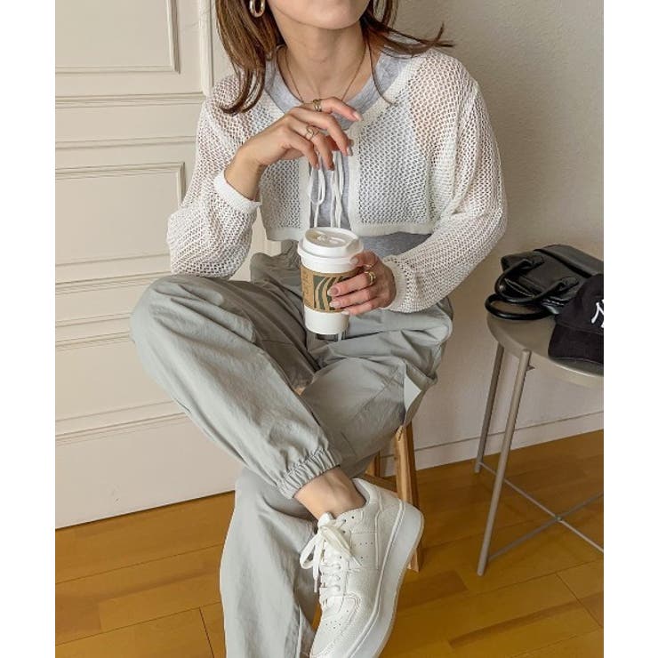 メッシュクロップドカーディガン ショート丈 長袖 | Ada. | 詳細画像43 