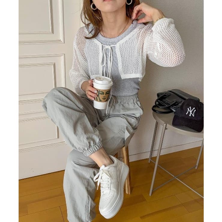 メッシュクロップドカーディガン ショート丈 長袖 | Ada. | 詳細画像44 