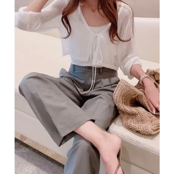 メッシュクロップドカーディガン ショート丈 長袖 | Ada. | 詳細画像53 