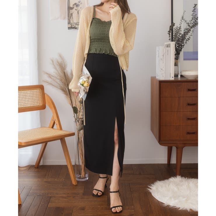 メッシュクロップドカーディガン ショート丈 長袖 | Ada. | 詳細画像70 